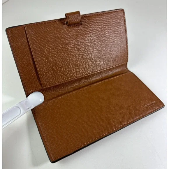 Coach Checkbook Wallet Classic Horse & Carriage Chestnut Brown Pebbled Leather - Picture 3 of 9